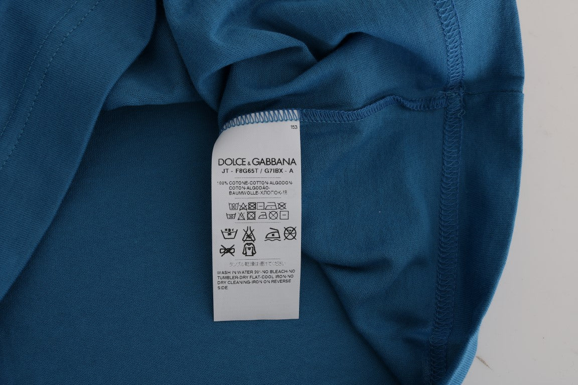 Dolce & Gabbana Blue Cotton 2017 Motive Women's T-Shirt