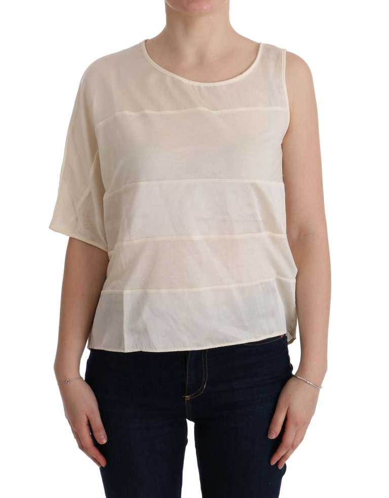 Costume National Beige Asymmetric Top Women's Blouse