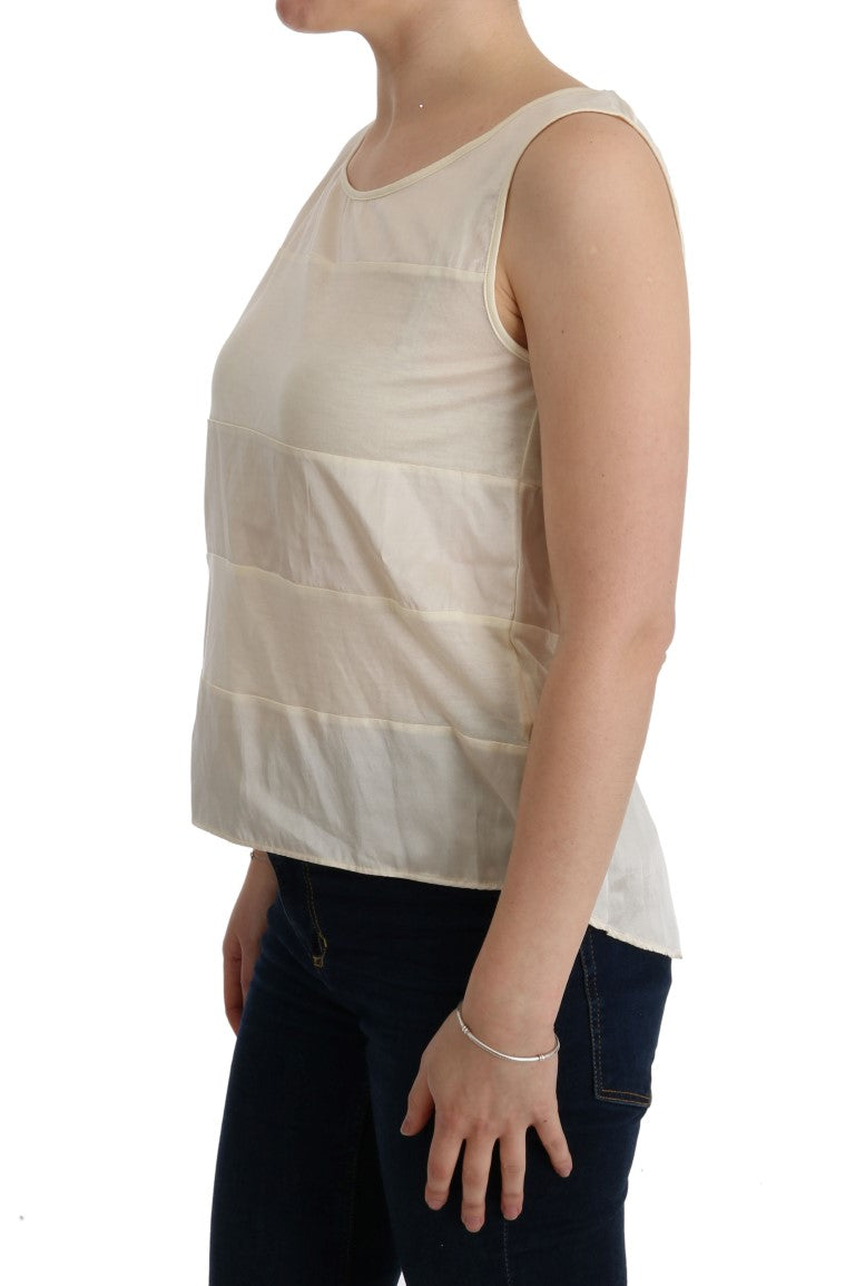 Costume National Beige Asymmetric Top Women's Blouse