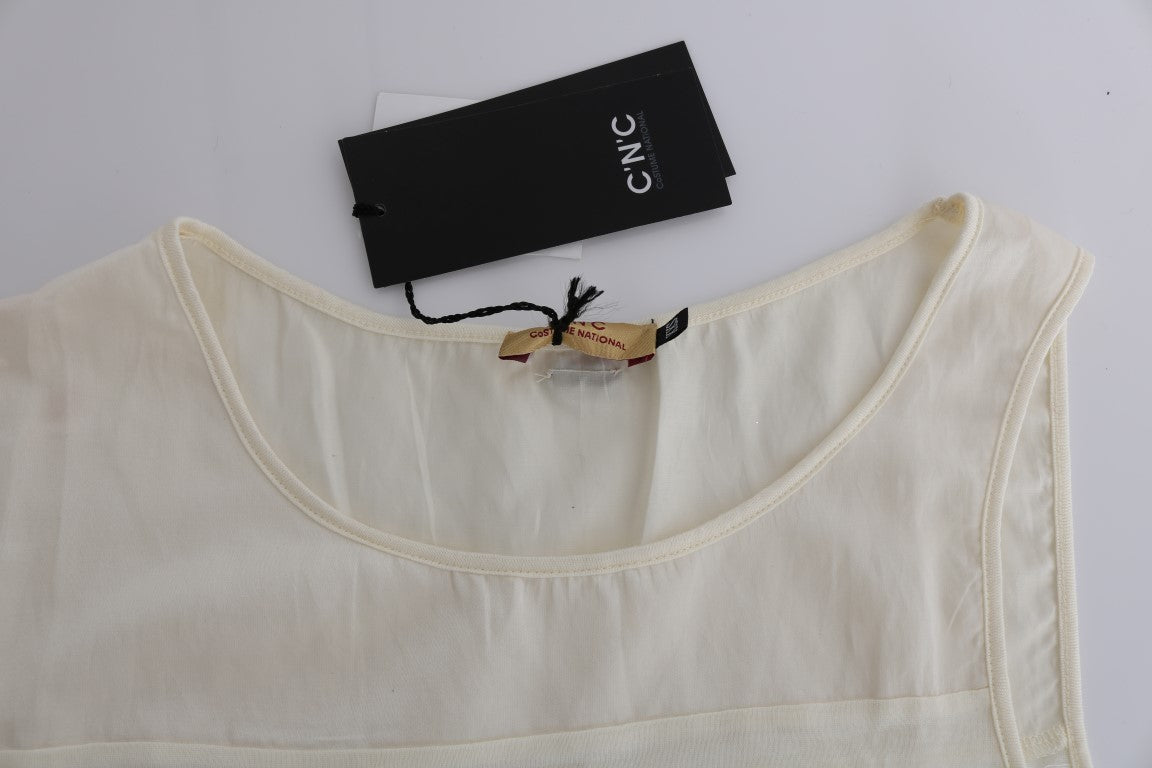 Costume National Beige Asymmetric Top Women's Blouse