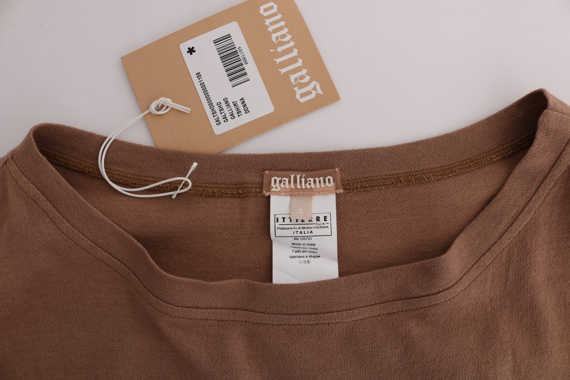 John Galliano Brown Cotton Studded Women's Sweater