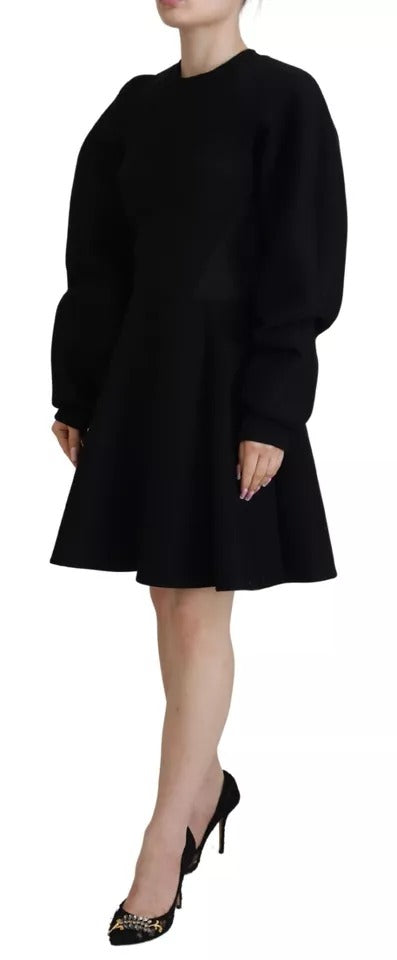 Dolce & Gabbana Cotton Black Long Sleeves A-line Mini Women's Dress (Pre-Owned)
