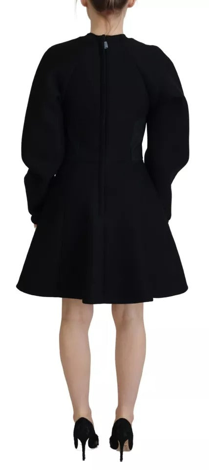 Dolce & Gabbana Cotton Black Long Sleeves A-line Mini Women's Dress (Pre-Owned)