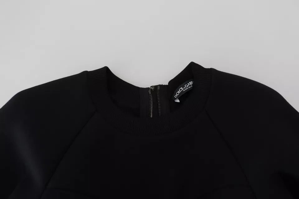 Dolce & Gabbana Cotton Black Long Sleeves A-line Mini Women's Dress (Pre-Owned)