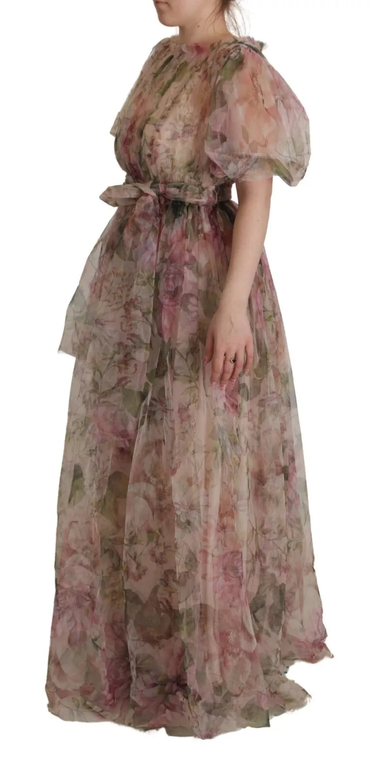 Dolce & Gabbana Multicolor Floral Print Long Maxi Gown Women's Dress (Pre-Owned)