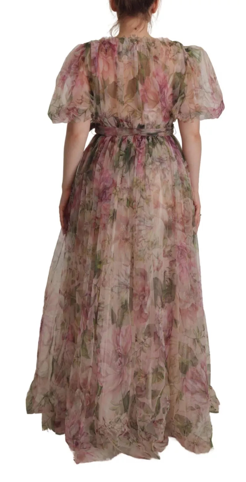 Dolce & Gabbana Multicolor Floral Print Long Maxi Gown Women's Dress (Pre-Owned)
