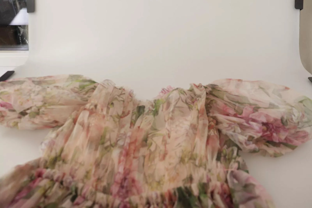Dolce & Gabbana Multicolor Floral Print Long Maxi Gown Women's Dress (Pre-Owned)