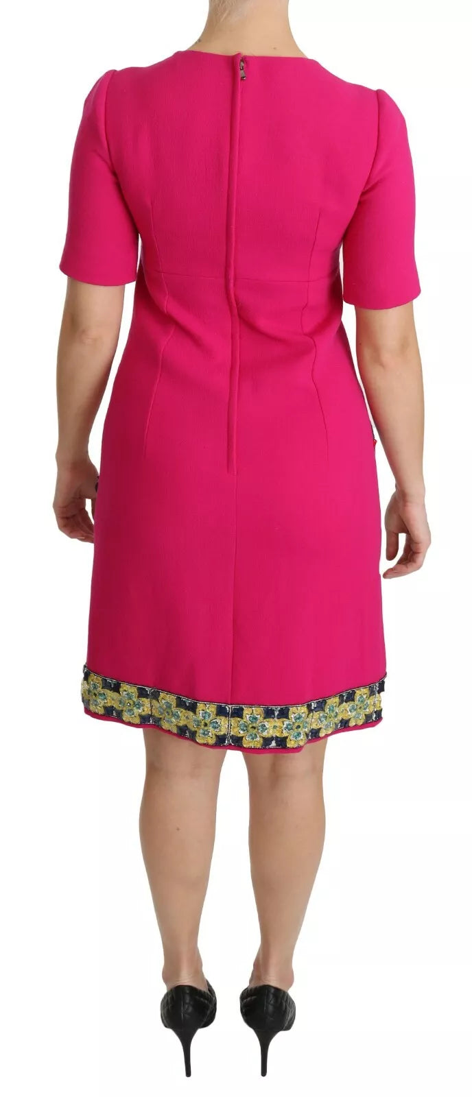 Dolce & Gabbana Pink Italia Forever Crystal Sheath Women's Dress (Pre-Owned)