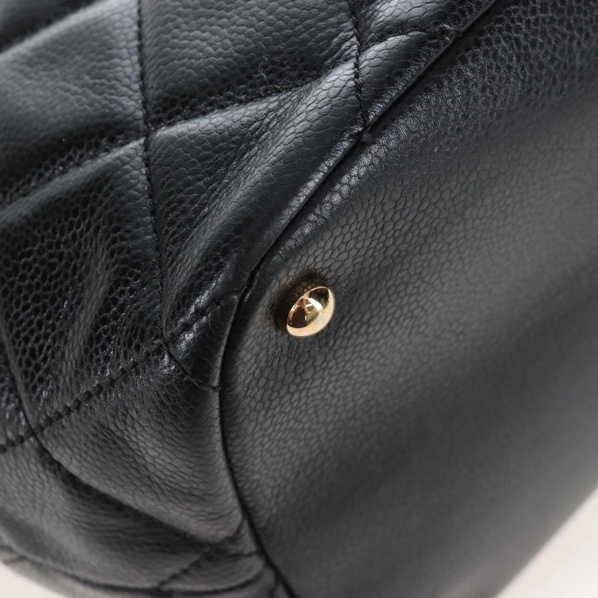 Chanel Timeless Cc Shopping Quilted Caviar Black Leather Tote Bag Bag (Pre-Owned)