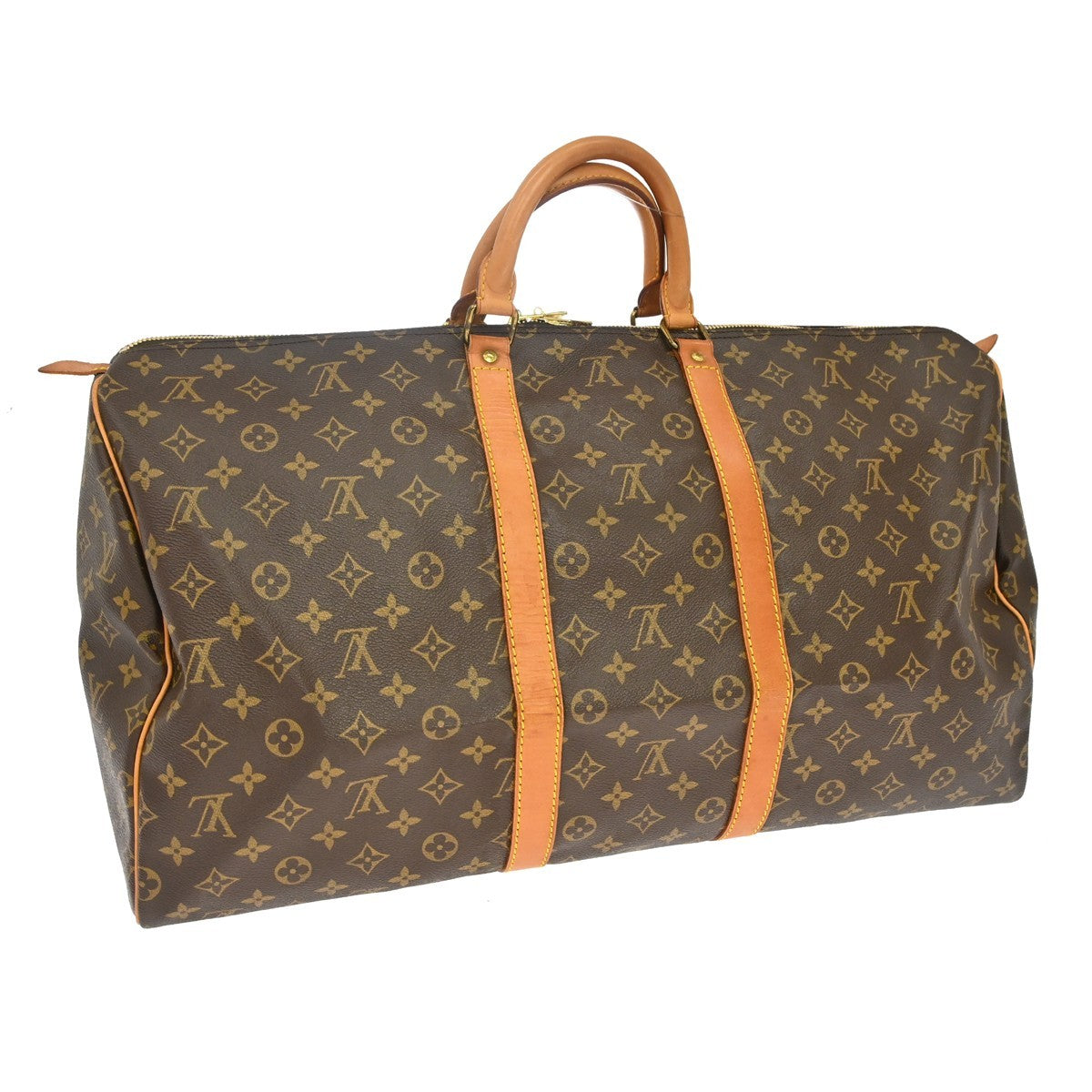 Louis Vuitton Keepall Monogram Brown Canvas Travel Bag Bag (Pre-Owned)