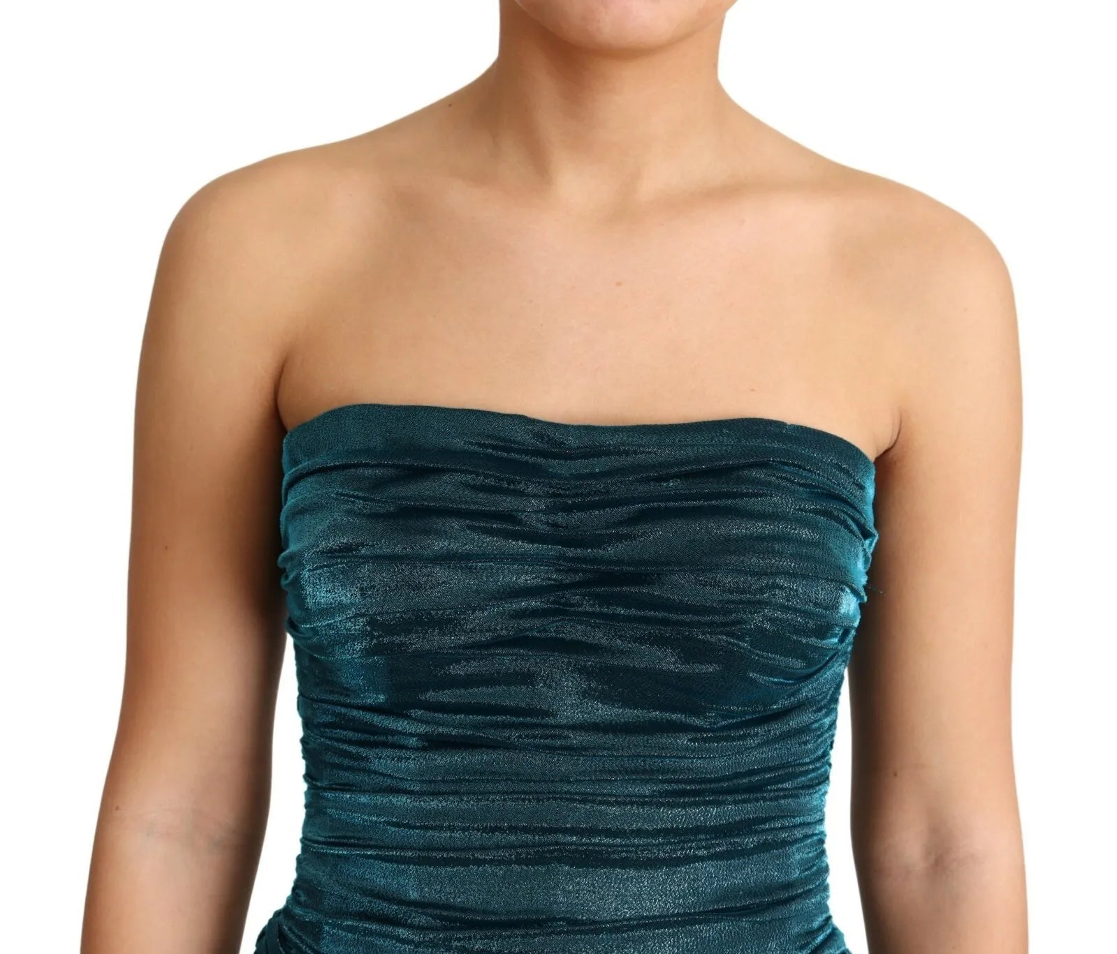 Dolce & Gabbana Black Cady Sleeveless Lace Up Bodycon Women's Dress