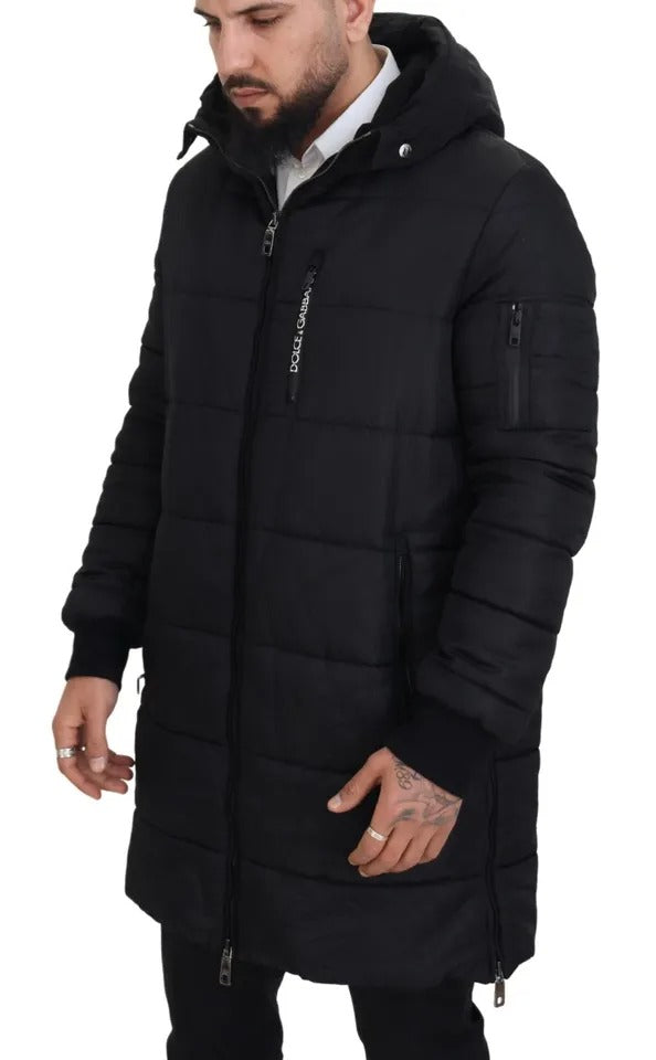 Dolce & Gabbana Black Nylon Hooded Parka Coat Winter Men's Jacket (Pre-Owned)