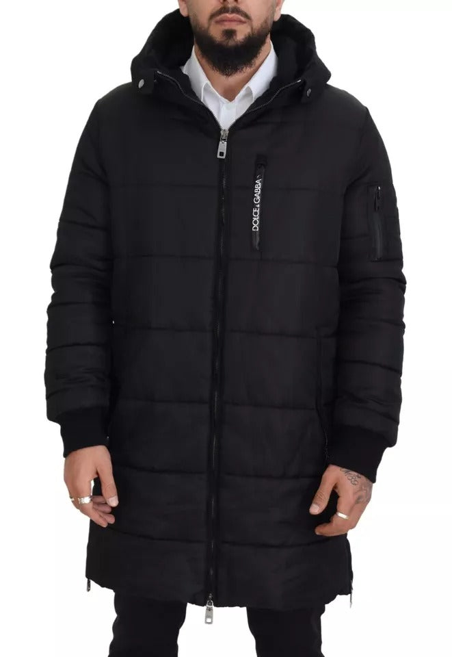 Dolce & Gabbana Black Nylon Hooded Parka Coat Winter Men's Jacket (Pre-Owned)