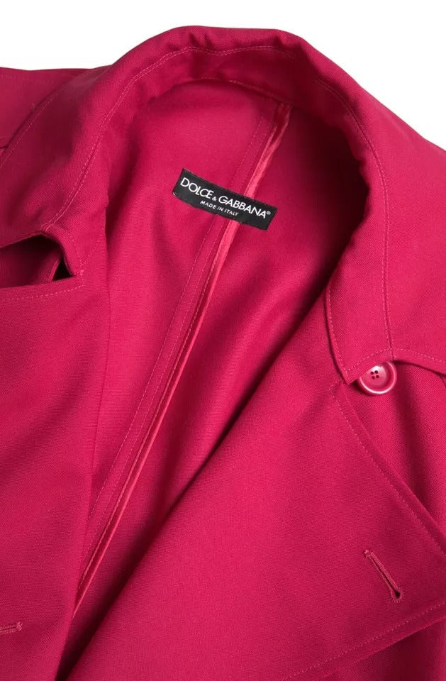Dolce & Gabbana Dark Pink Double Breasted Trench Coat Women's Jacket (Pre-Owned)