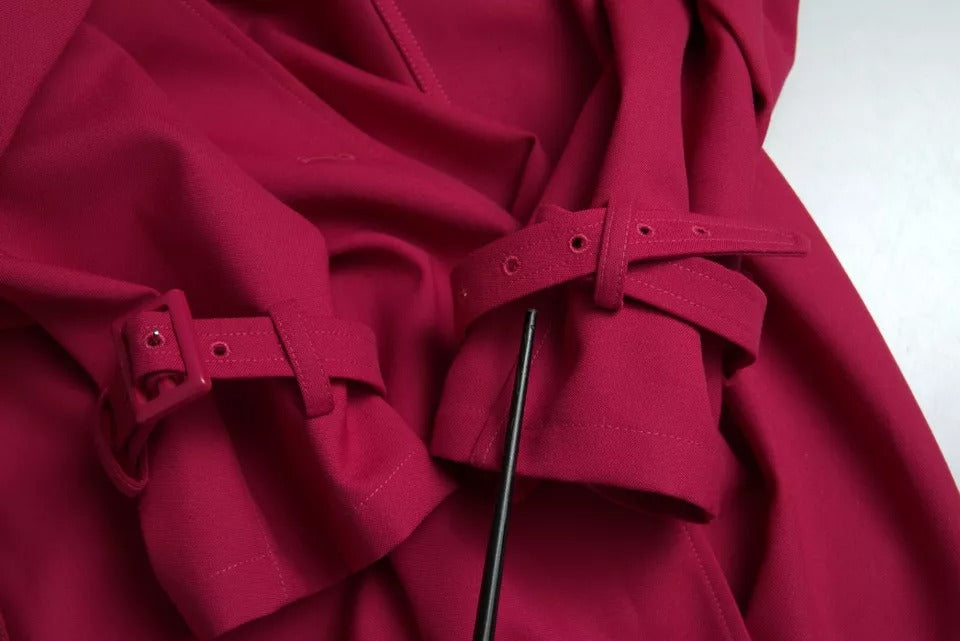 Dolce & Gabbana Dark Pink Double Breasted Trench Coat Women's Jacket (Pre-Owned)