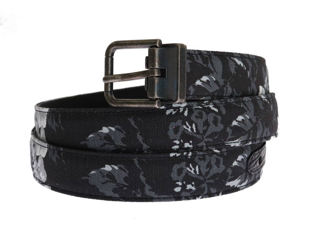 Dolce & Gabbana Black Cayman Linen Leather Men's Belt