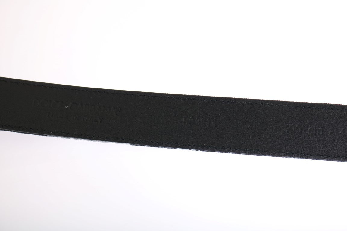 Dolce & Gabbana Black Cayman Linen Leather Men's Belt