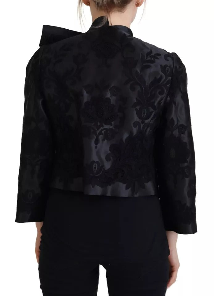 Dolce & Gabbana Black Lace Sheer Corset Organza Silk Women's Jacket (Pre-Owned)