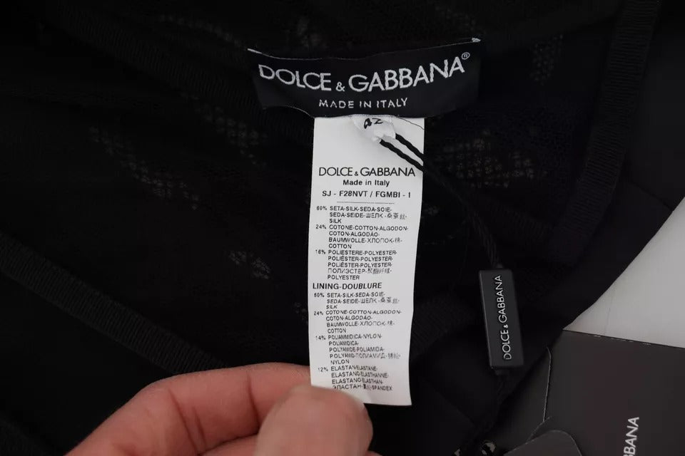 Dolce & Gabbana Black Lace Sheer Corset Organza Silk Women's Jacket (Pre-Owned)
