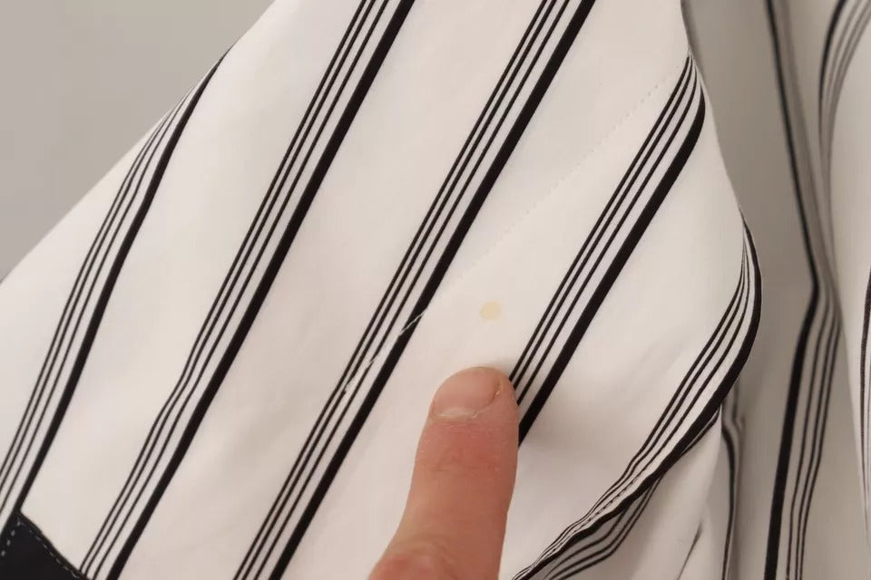 Dolce & Gabbana White Striped Cotton Robe Coat Wrap Men's Jacket (Pre-Owned)