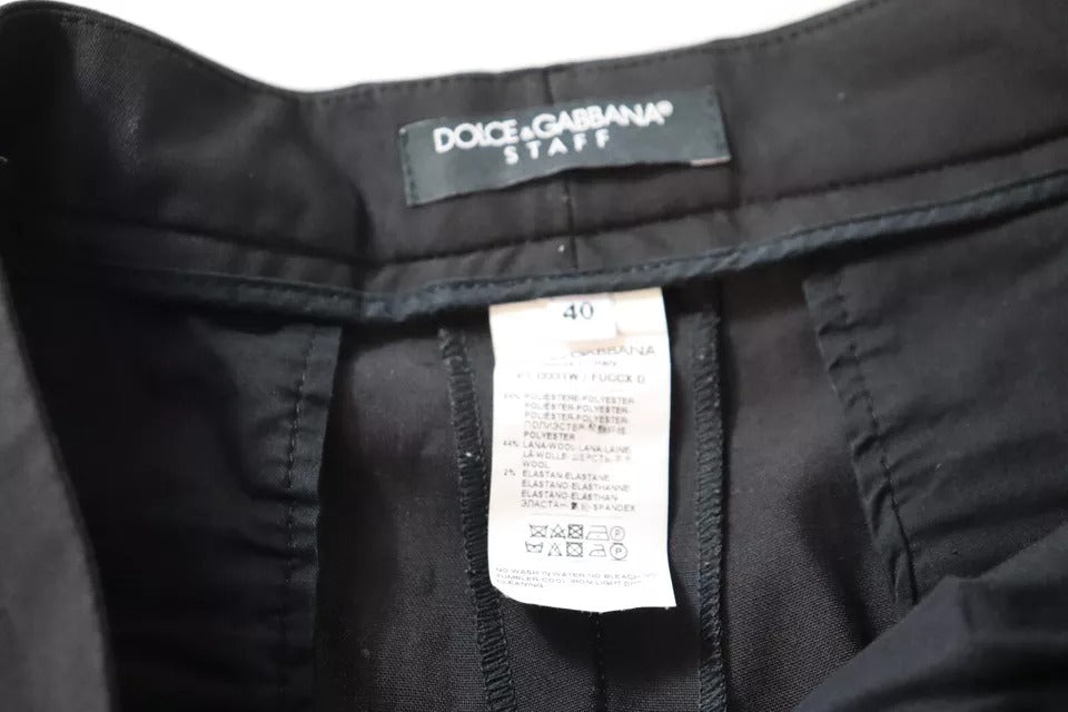 Dolce & Gabbana Black High Waist Tapered Trouser Women's Pants (Pre-Owned)