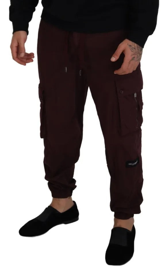 Dolce & Gabbana Bordeaux Cargo Jogger Trouser Cotton Men's Pants (Pre-Owned)