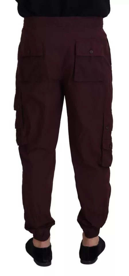 Dolce & Gabbana Bordeaux Cargo Jogger Trouser Cotton Men's Pants (Pre-Owned)