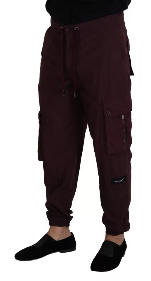 Dolce & Gabbana Bordeaux Cargo Jogger Trouser Cotton Men's Pants (Pre-Owned)