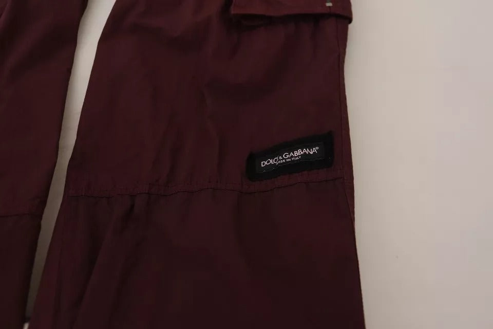 Dolce & Gabbana Bordeaux Cargo Jogger Trouser Cotton Men's Pants (Pre-Owned)