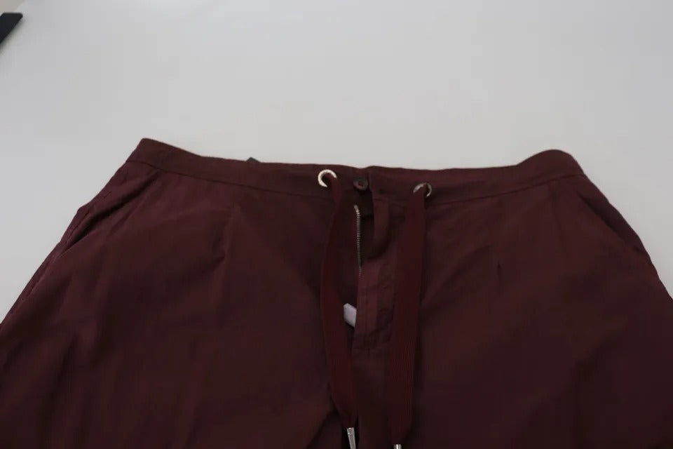 Dolce & Gabbana Bordeaux Cargo Jogger Trouser Cotton Men's Pants (Pre-Owned)