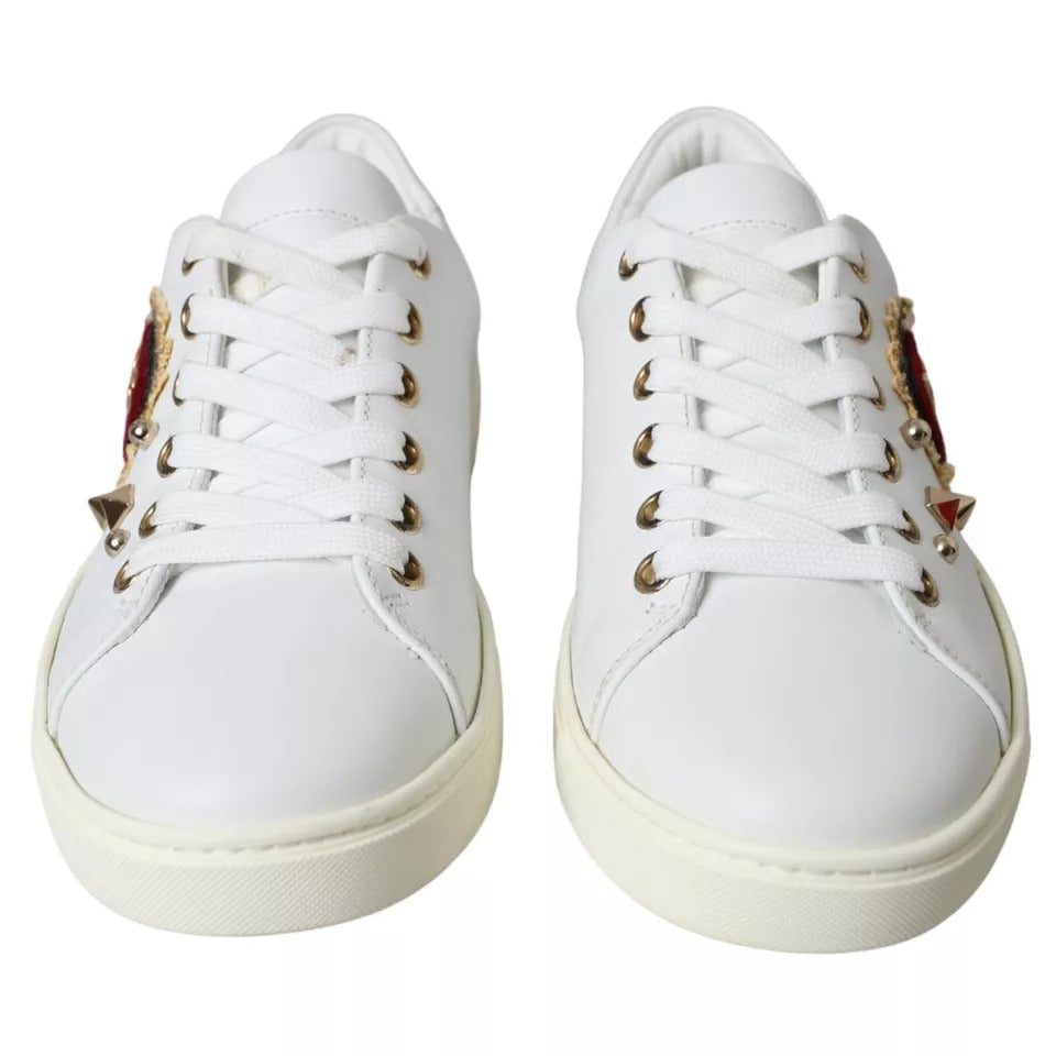 Dolce & Gabbana White Portofino Sacred Heart Sneakers Women Women's Shoes (Pre-Owned)