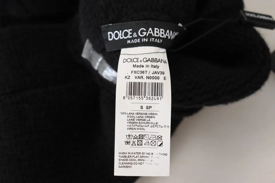 Dolce & Gabbana Black Wool Knit Calf Long Women Accessory Women's Socks (Pre-Owned)