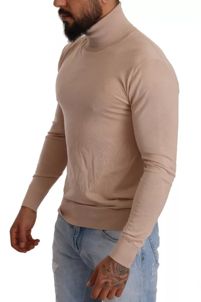 Dolce & Gabbana Beige Cashmere Turtleneck Pullover Men's Sweater (Pre-Owned)