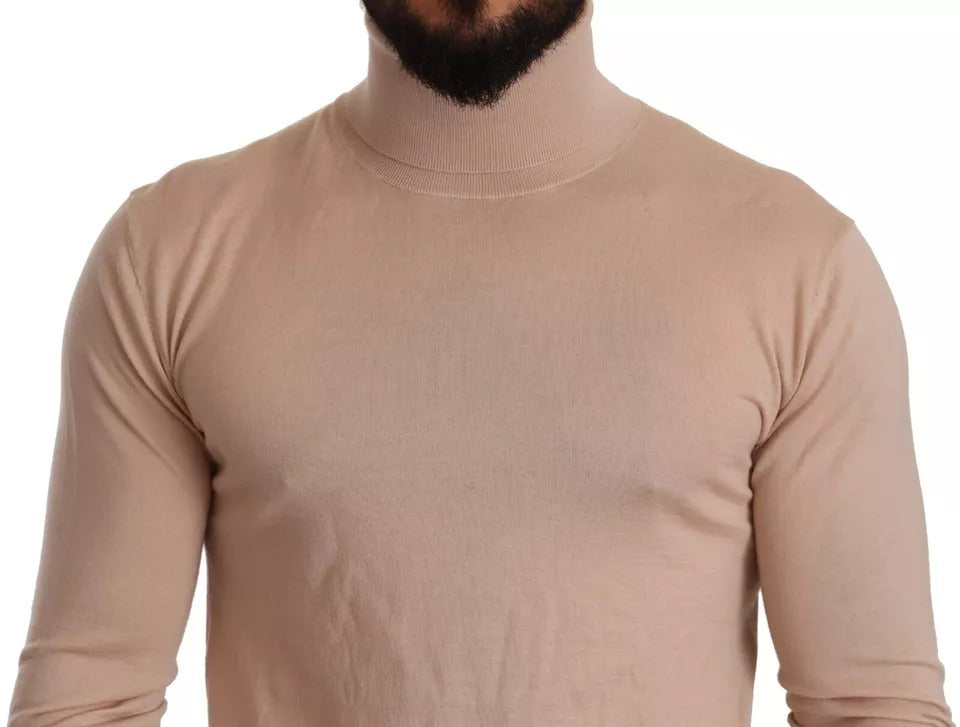 Dolce & Gabbana Beige Cashmere Turtleneck Pullover Men's Sweater (Pre-Owned)