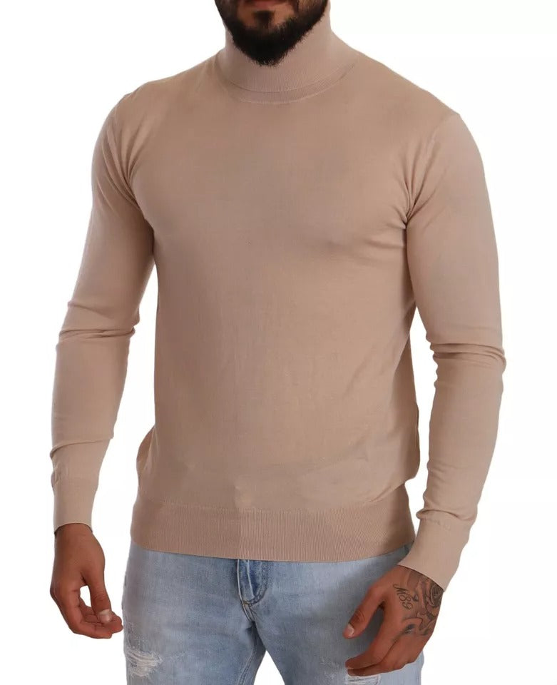 Dolce & Gabbana Beige Cashmere Turtleneck Pullover Men's Sweater (Pre-Owned)