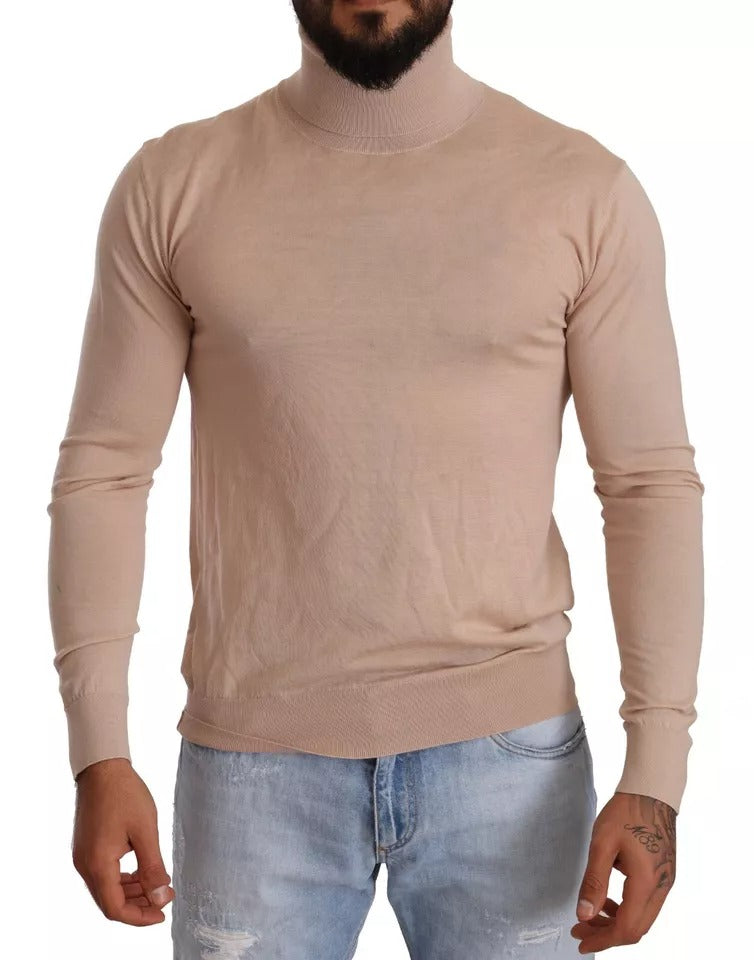 Dolce & Gabbana Beige Cashmere Turtleneck Pullover Men's Sweater (Pre-Owned)