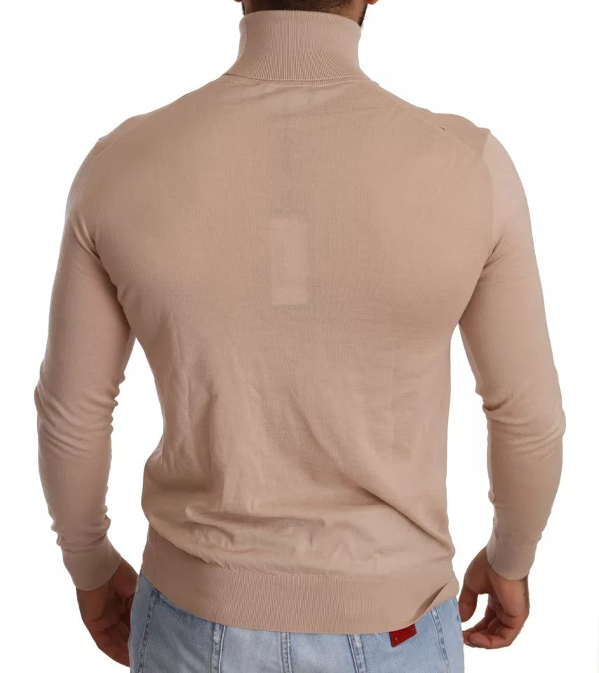 Dolce & Gabbana Beige Cashmere Turtleneck Pullover Men's Sweater (Pre-Owned)