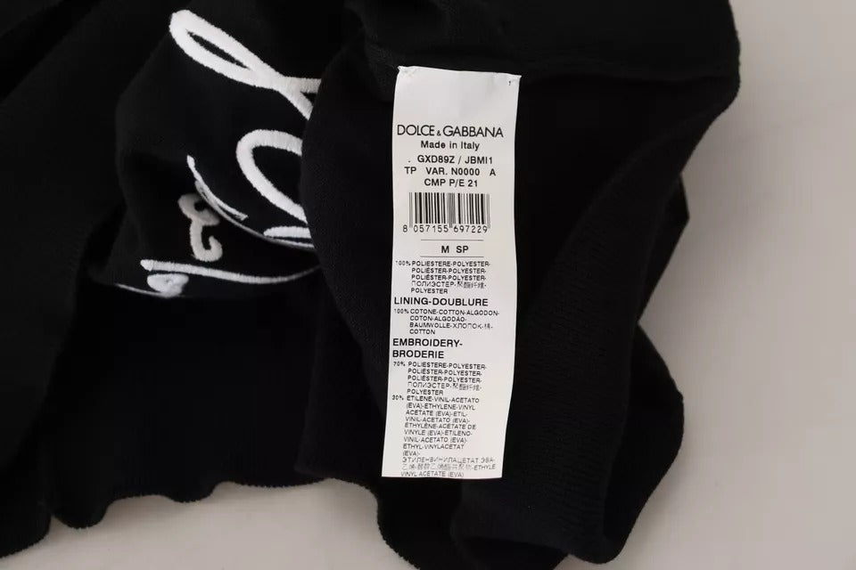 Dolce & Gabbana Black Polyester Crewneck Men Pullover Men's Sweater (Pre-Owned)