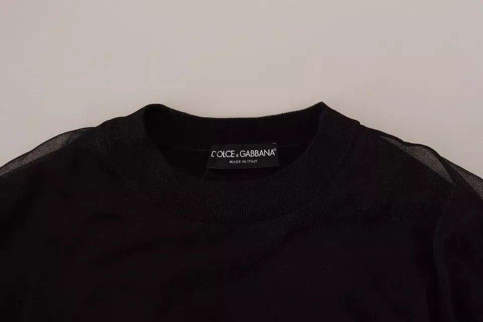 Dolce & Gabbana Black Polyester Logo Men Pullover Men's Sweater (Pre-Owned)