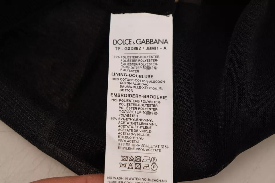 Dolce & Gabbana Black Polyester Logo Men Pullover Men's Sweater (Pre-Owned)