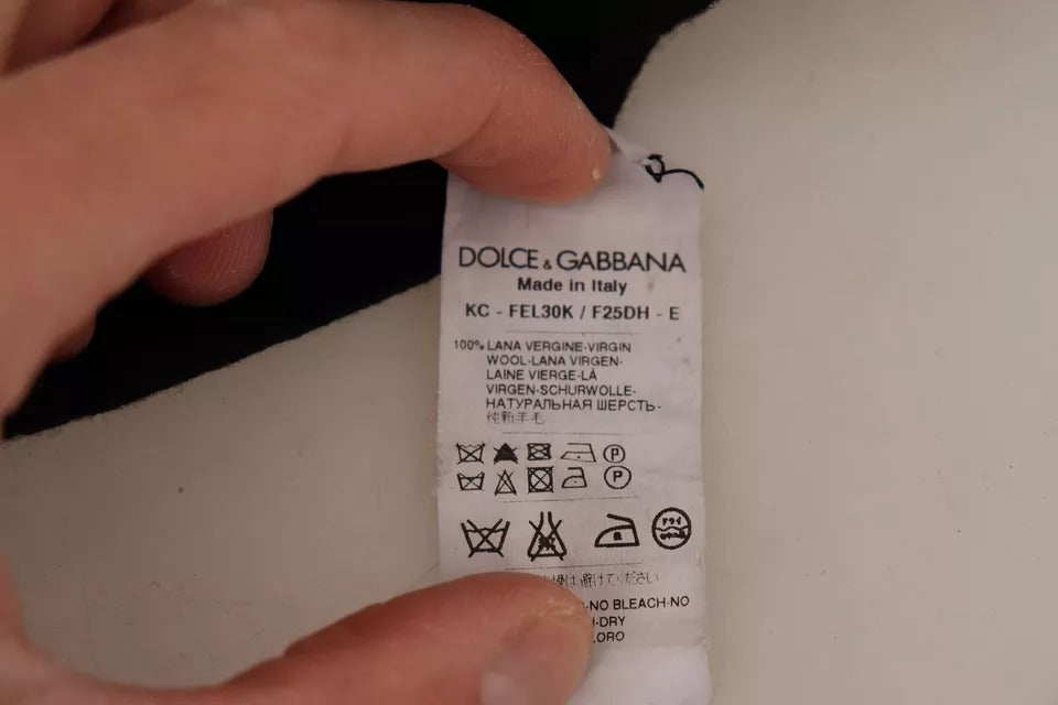 Dolce & Gabbana Black Wool Knit Button Down Cardigan Women's Sweater (Pre-Owned)