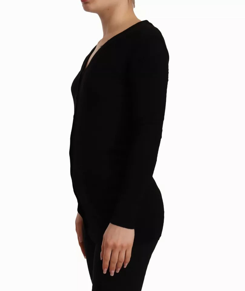 Dolce & Gabbana Black Wool Knit Button Down Cardigan Women's Sweater (Pre-Owned)