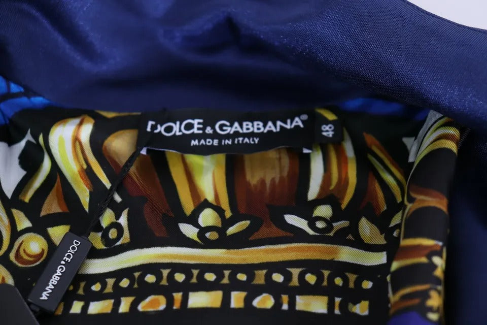 Dolce & Gabbana Blue Heraldic Patch Striped King Bee Men's Sweater (Pre-Owned)