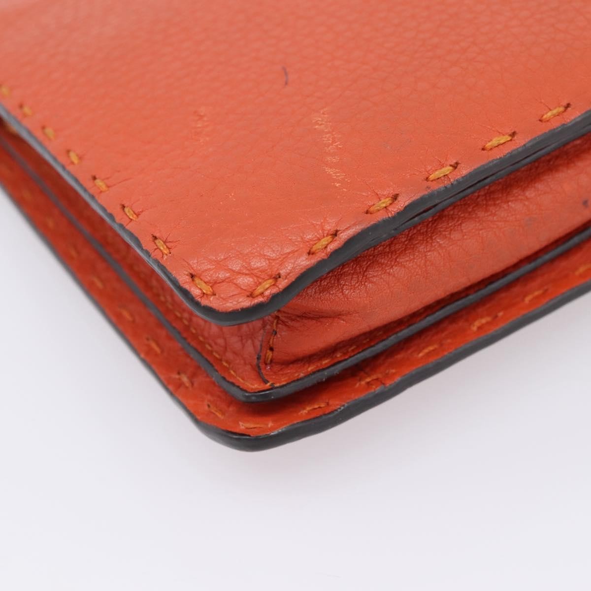 Fendi Selleria Zip Clutch Leather Orange Leather Clutche & Pouche Bag (Pre-Owned)