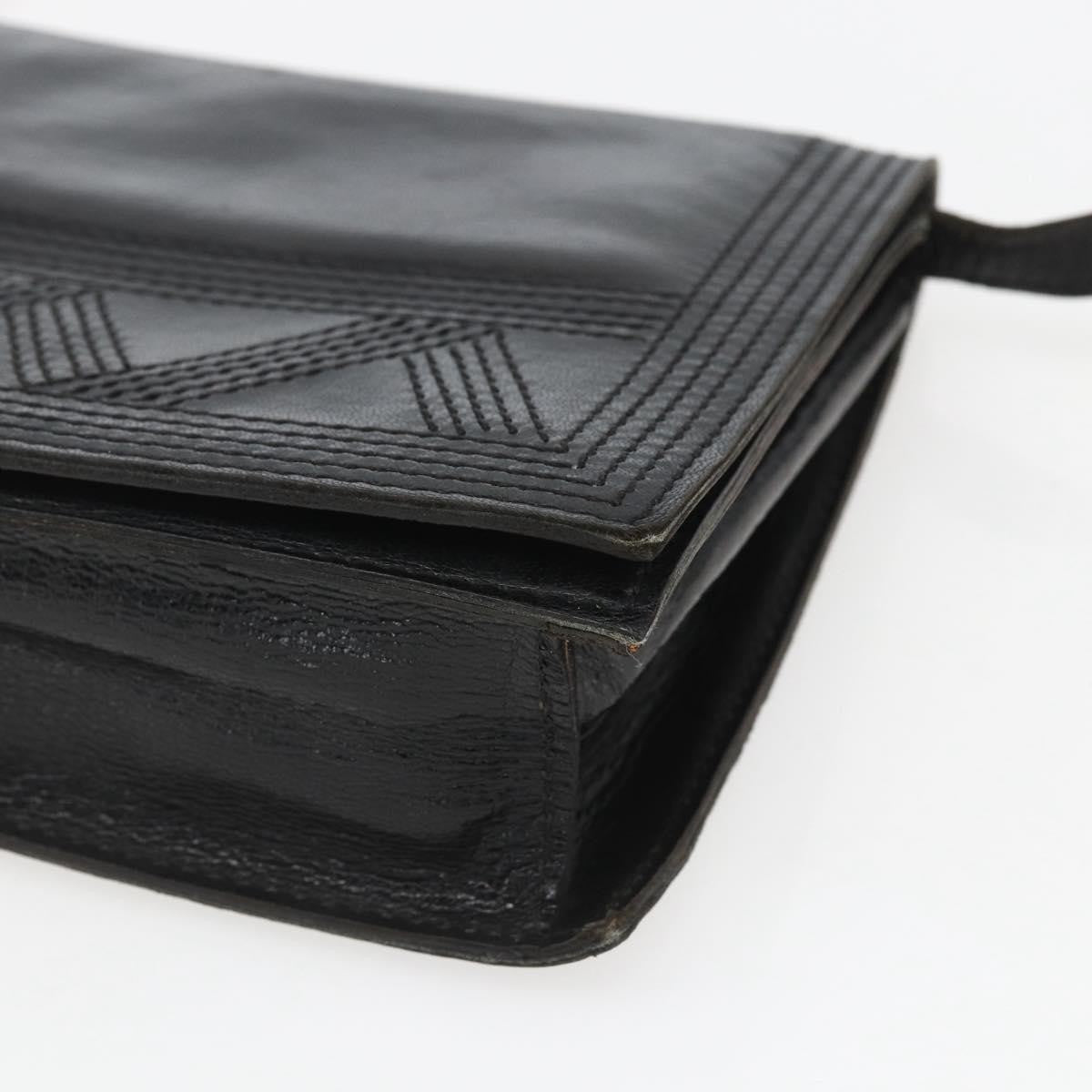 Saint Laurent Vintage Leather Black Leather Shoulder Bag Bag (Pre-Owned)