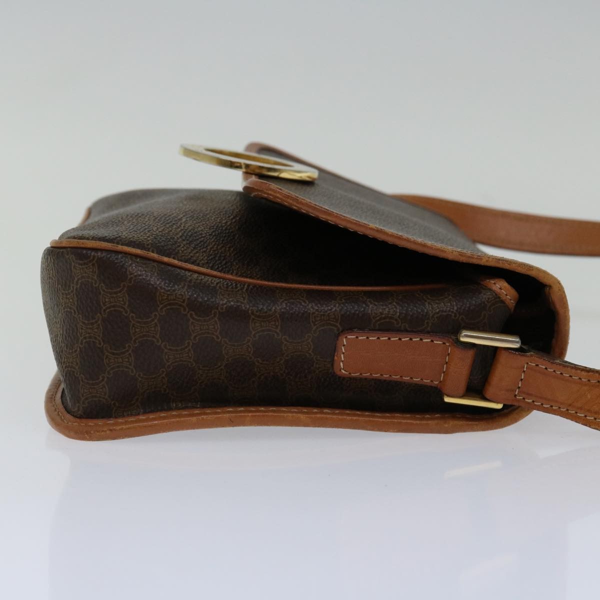 Celine Circle Logo Canvas Brown Pvc Shoulder Bag Bag (Pre-Owned)