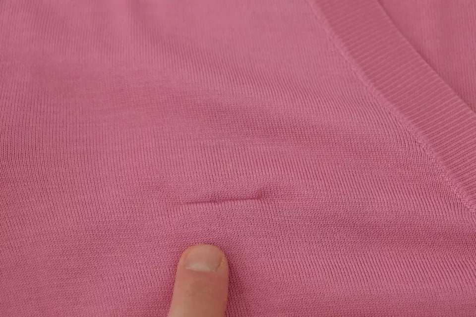 Dolce & Gabbana Pink 100% Silk Button Down Cardigan Women's Sweater (Pre-Owned)