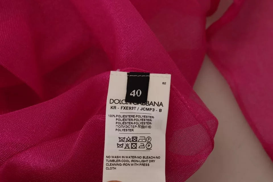 Dolce & Gabbana Fuchsia Polyester Crewneck Pullover Women's Sweater (Pre-Owned)