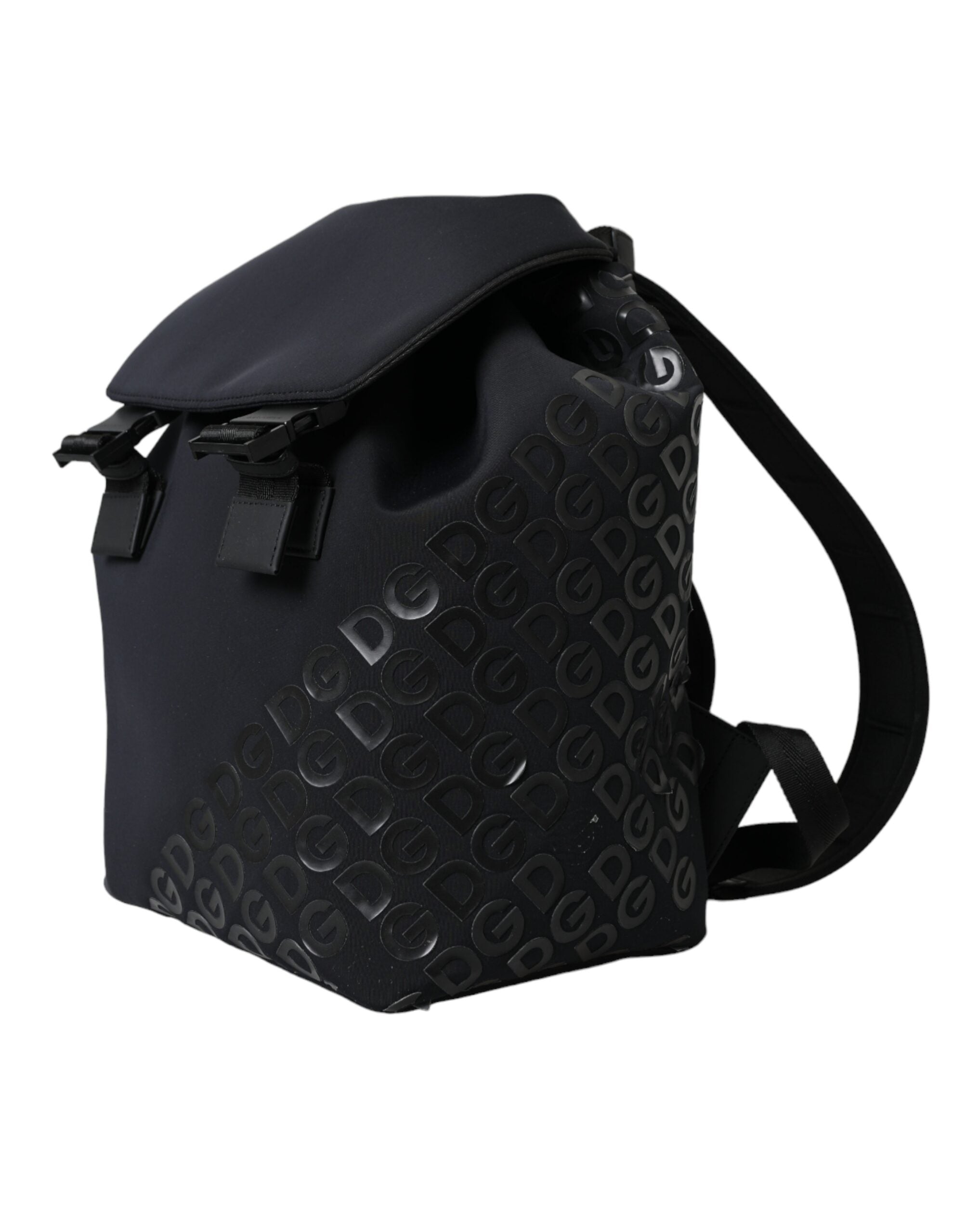 Dolce & Gabbana Black Neoprene Nylon DG Logo School Backpack Men's Bag (Pre-Owned)