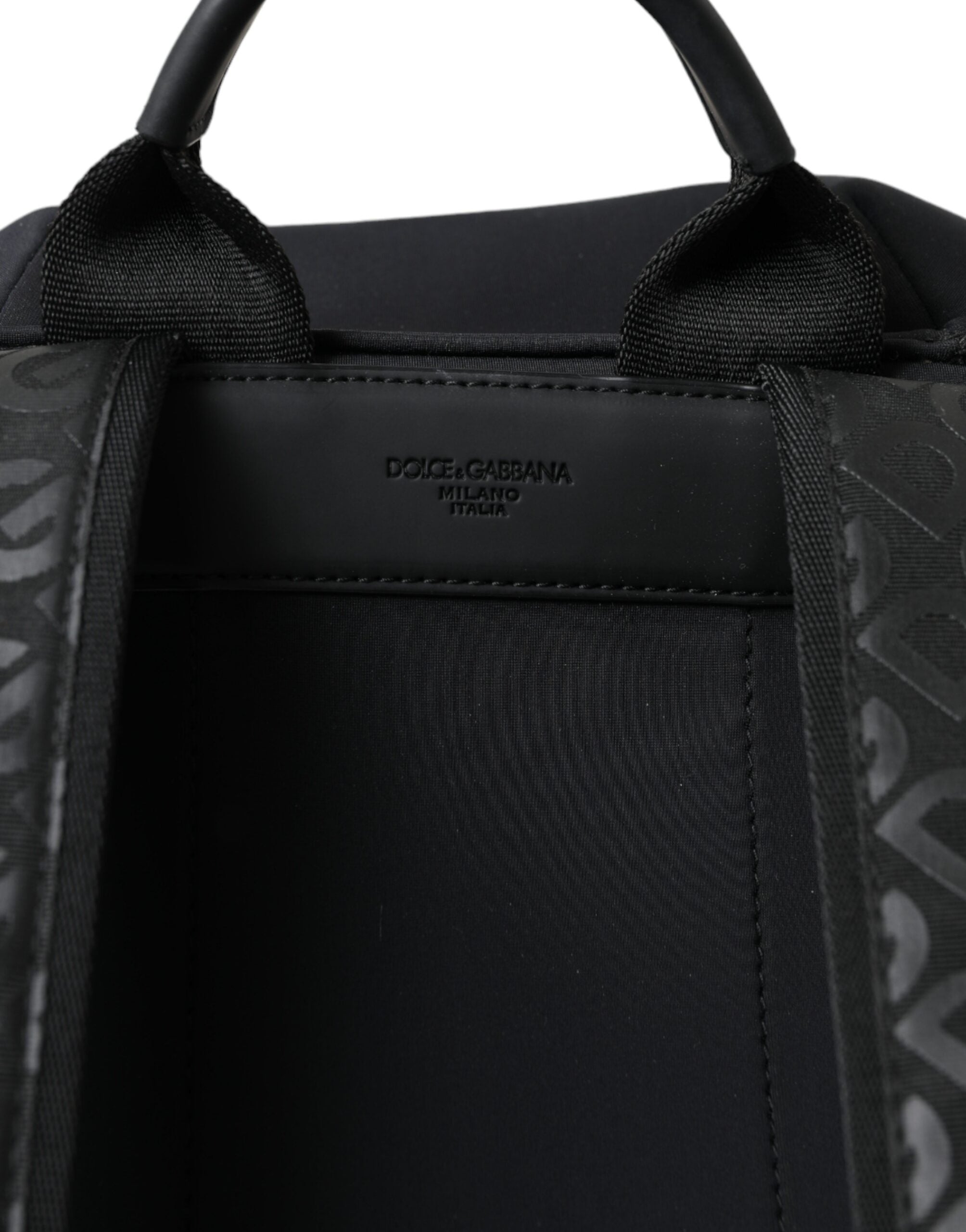 Dolce & Gabbana Black Neoprene Nylon DG Logo School Backpack Men's Bag (Pre-Owned)